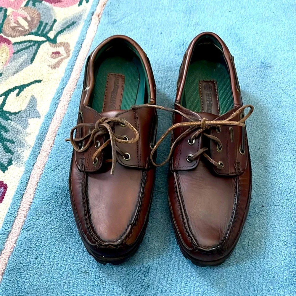 NWOB! Men’s HHB Brown All leather waterproof docksiders. Size 11.5 Narrow Brown